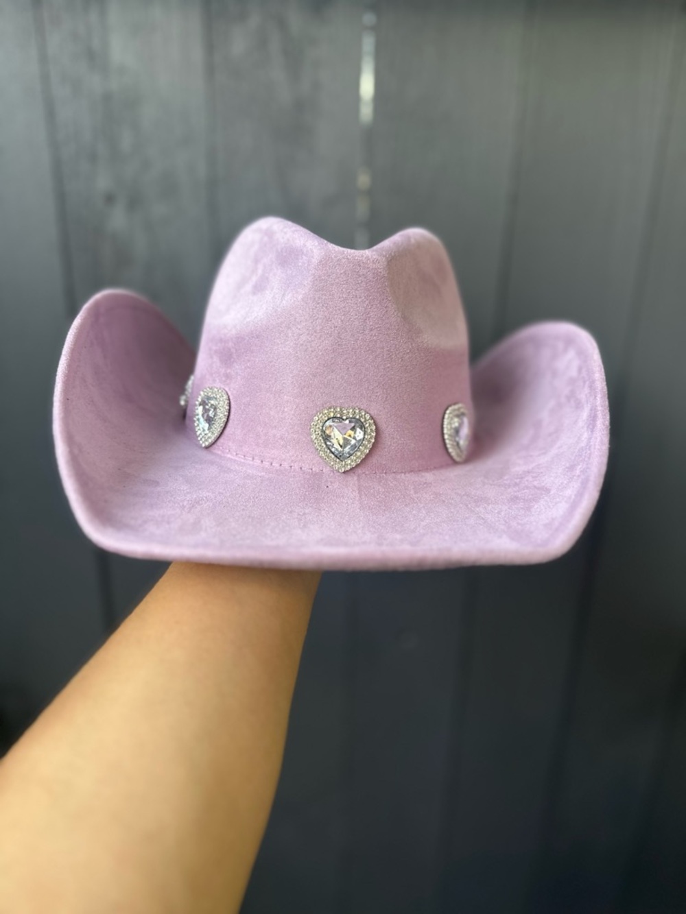 New! Lavender Rhinestone Heart Cowboy Hat 🤠✨